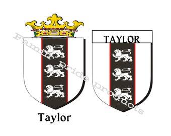 2 Taylor Family Coat of Arms Files | Taylor Family Crest Download Cut File Svg Jpg Png Download