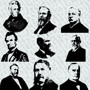 First 25 American Presidents Busts Vector Clipart Download | U.S. Presidents Download Cut File Jpg Download