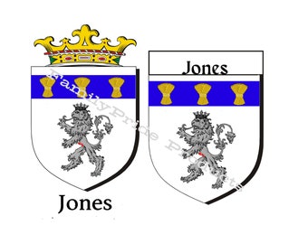 2 Jones Family Coat of Arms Files | Jones Family Crest Download Cut File Svg Jpg Png  Download