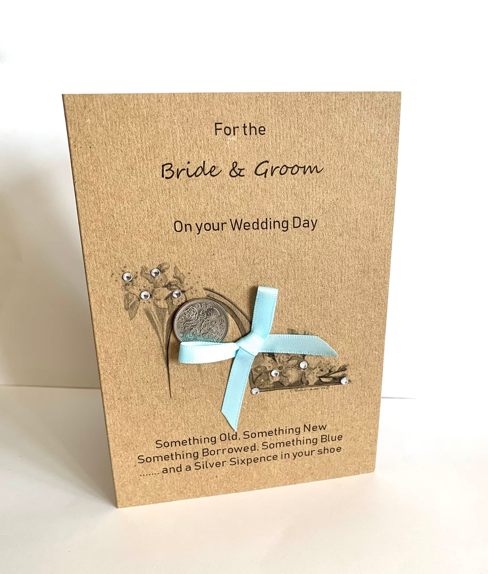 Bride and Groom Good Luck Wedding Card. Something Borrowed Etsy UK