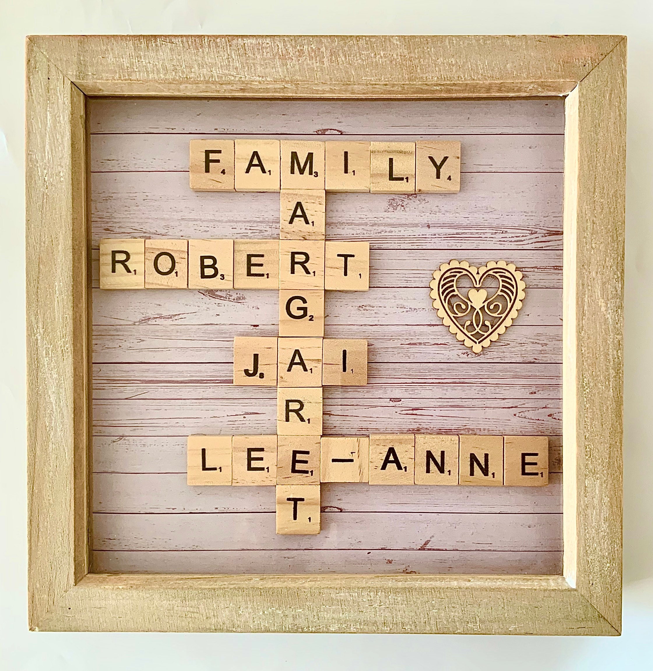 Personalised Family Names Scrabble Frame Etsy