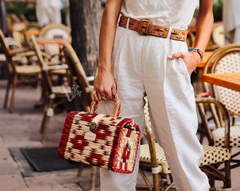 Straw Basket Bag. Wicker basket. Beach bag. French tote bag. Handwoven bag. Rattan bag. Natural bag. Designer Bag. Handmade bag. Portugal.