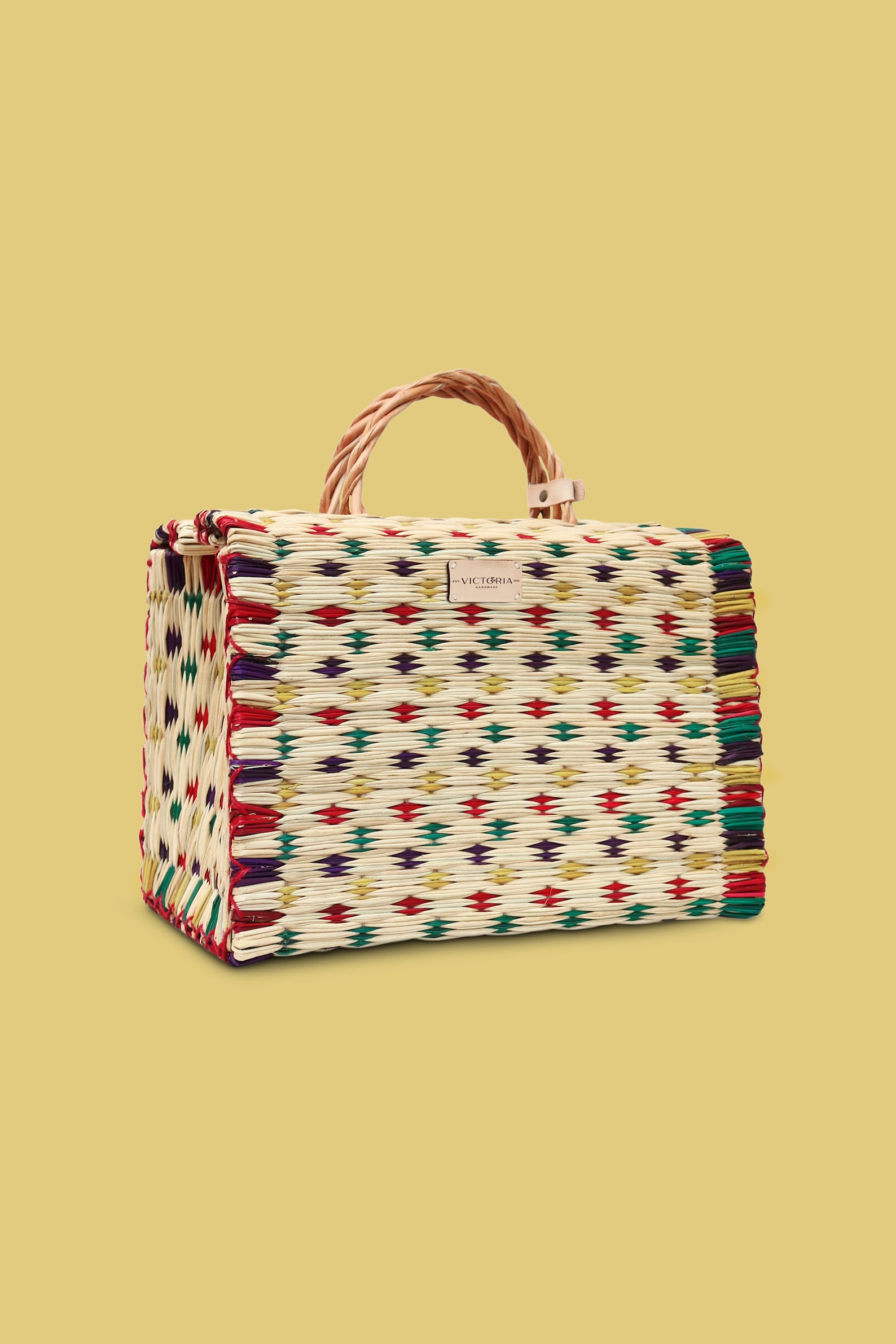 Handmade Wicker Vegan Straw Basket Handbag for Women Made in
