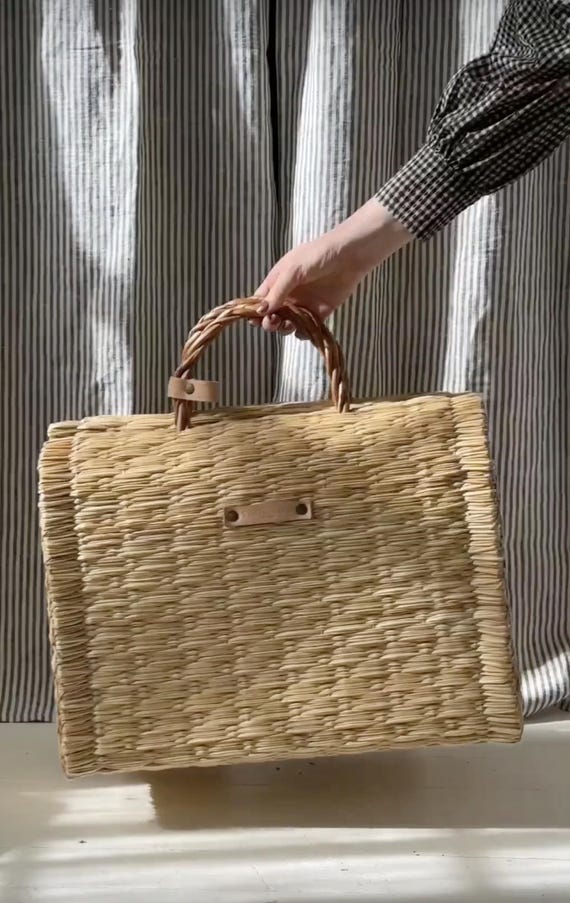 一つ一つ手作り カゴパック 天然木皮 2個セット 一つ一つ手作り カゴ