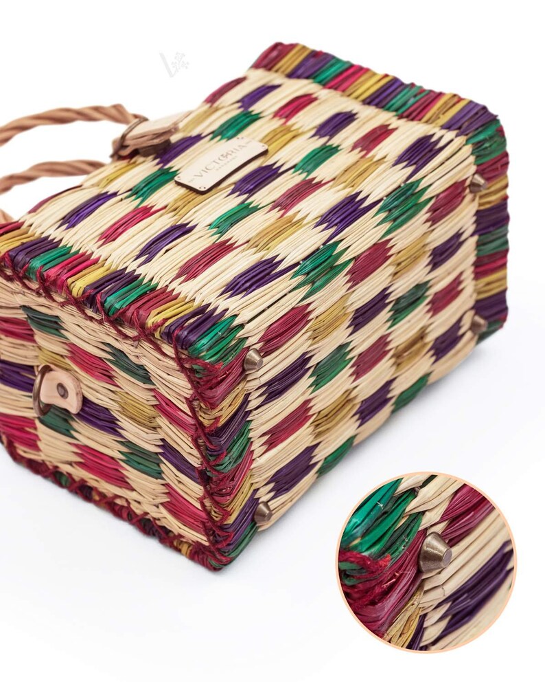 Straw Basket Bag. Wicker basket. Beach bag. French tote bag. Handwoven bag. Rattan bag. Natural bag. Designer Bag. Handmade bag. Portugal. image 9