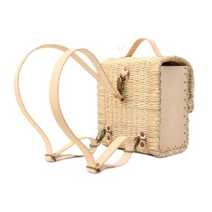 Straw Basket Bag. Wicker basket. Beach bag. French tote bag. Handwoven backpack. Rattan bag. Natural bag. Handmade Designer Bag. Portugal. image 6