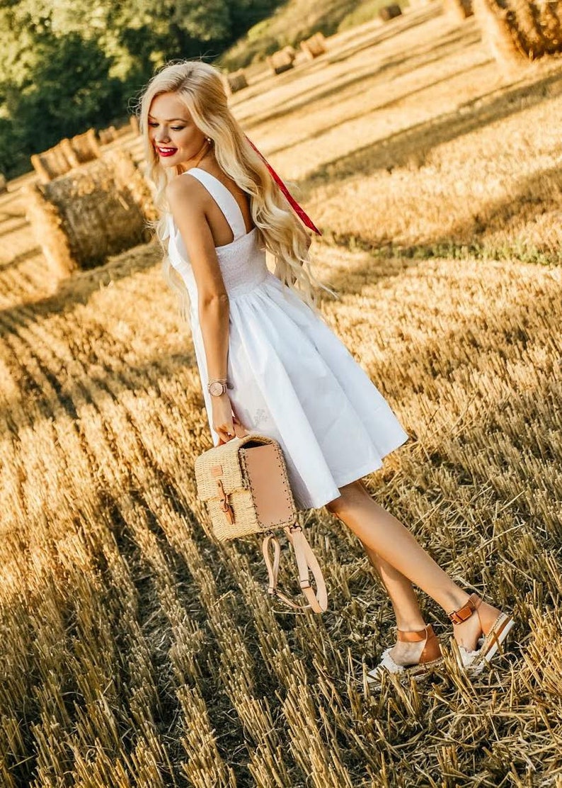 Straw Basket Bag. Wicker basket. Beach bag. French tote bag. Handwoven backpack. Rattan bag. Natural bag. Handmade Designer Bag. Portugal. image 5