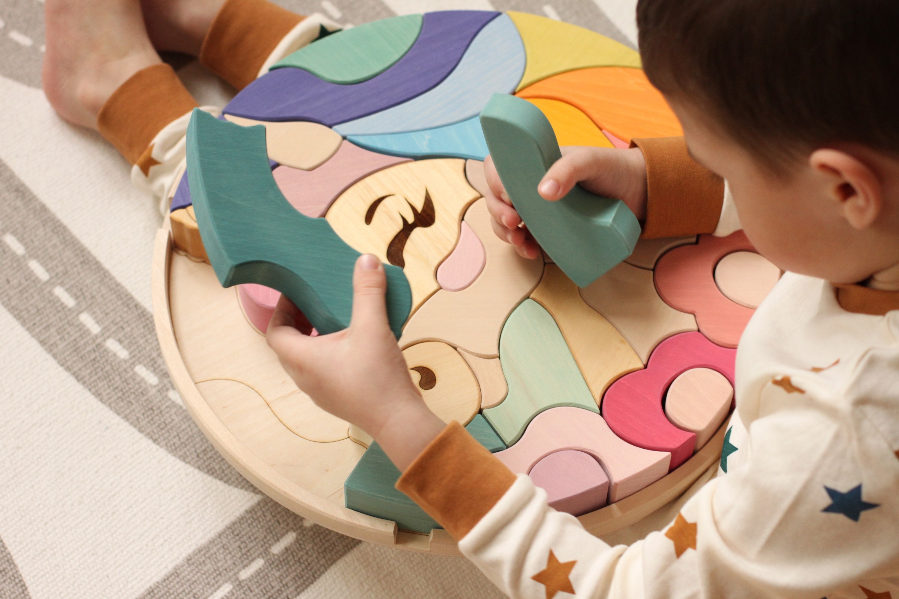 Unicorn puzzle/ Waldorf toy unicorn/ Montessori toys / Toddler Etsy