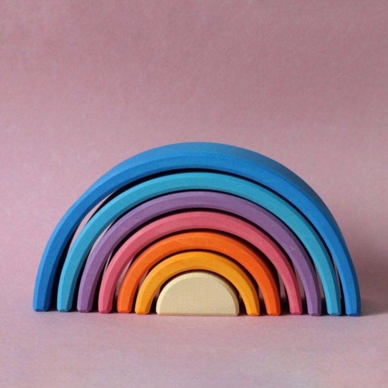 Stacking Toy / Rainbow Toy / Wooden Rainbow / Rainbow Stacker Etsy
