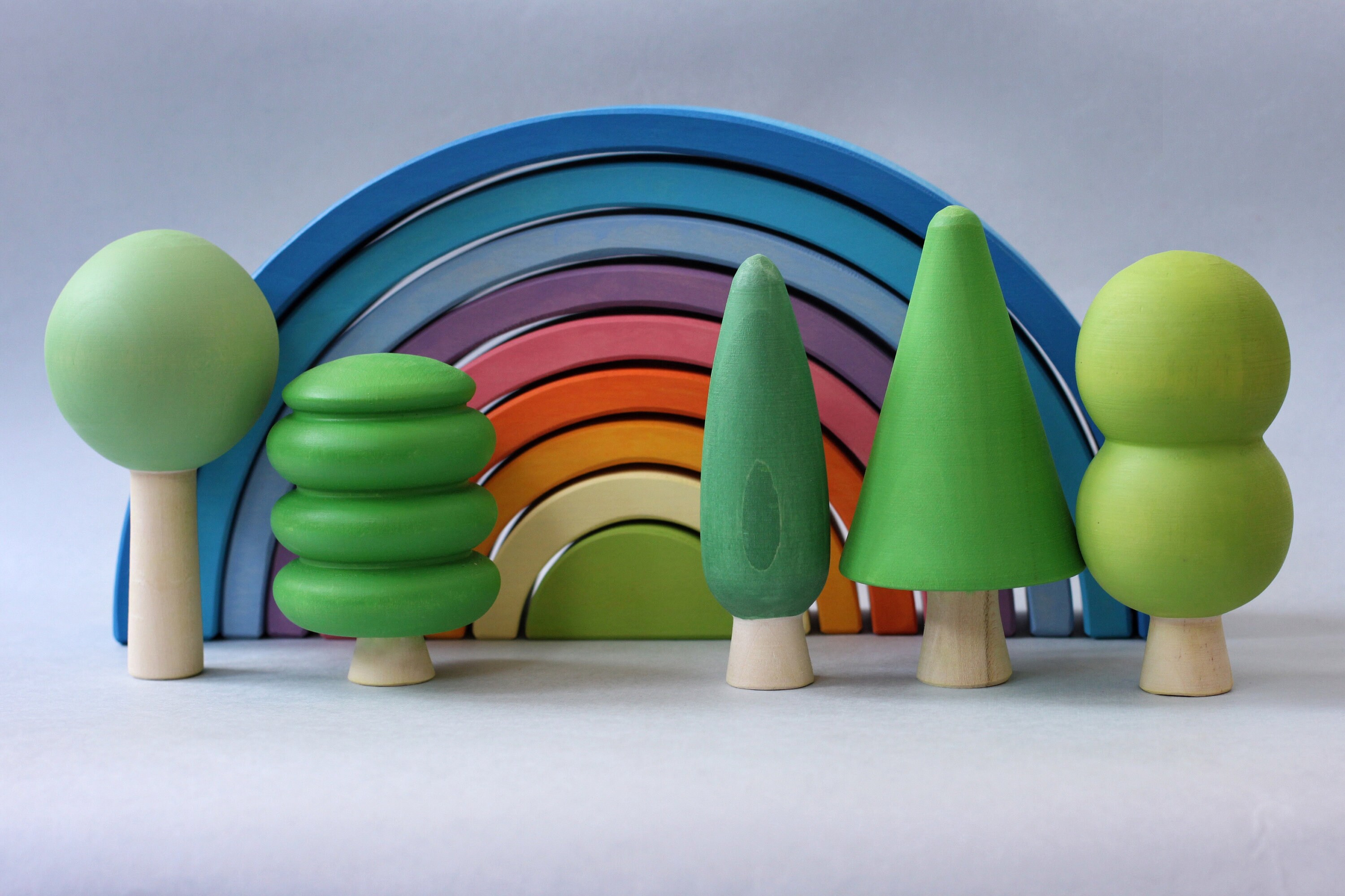 Wooden toy Trees set Forest set Waldorf toys Montessori Etsy