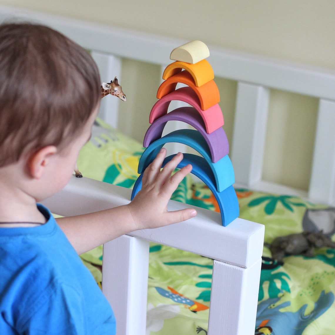 Stacking Toy / Rainbow Toy / Wooden Rainbow / Rainbow Stacker Etsy