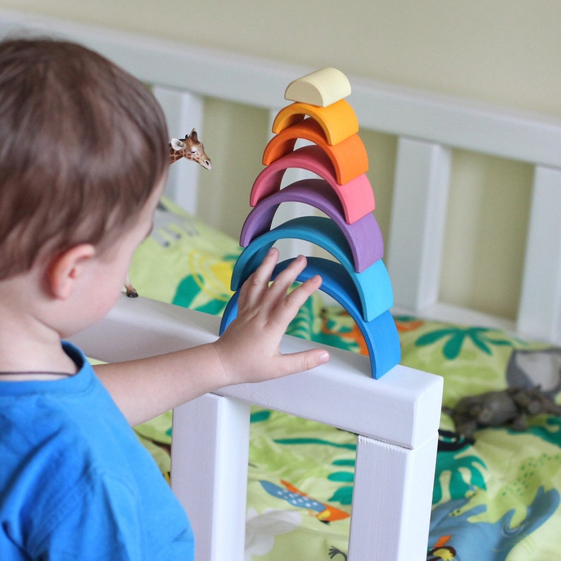 Stacking Toy / Rainbow Toy / Wooden Rainbow / Rainbow Stacker Etsy