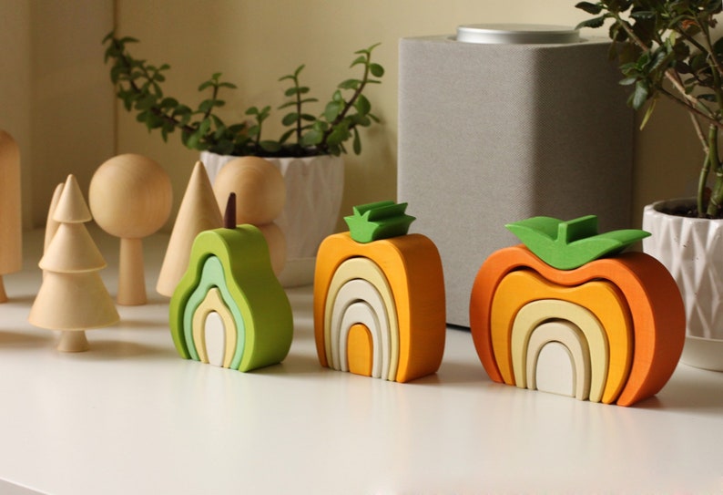 Toy Stacker the pear Stacking Toy Waldorf Toys Etsy
