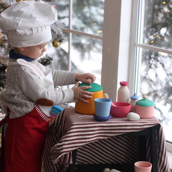 Toy Tea Set Of Dishes Wooden Image 0