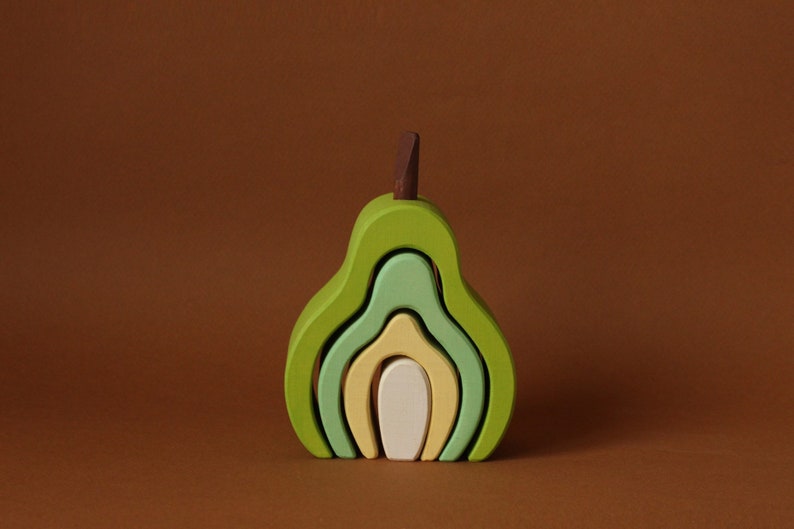 Nursery Decor Stacking Toy Toddler Gift Wooden Toy Montessori Materials Natural Toy Waldorf Toys Toy Stacker the PEAR