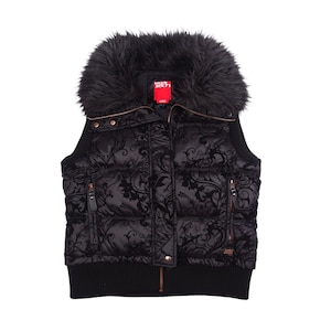 MISS SIXTY Black Puffer Vest / 2000s 00s Y2k Cute Babygirl Vintage 