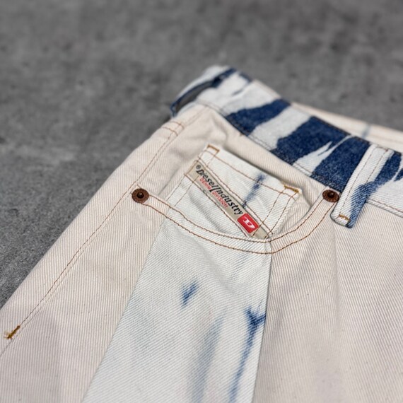 DIESEL Patchwork Bleached Denim Jeans / Y2k 2000s Vintage Denim 