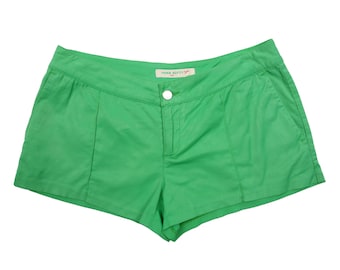 MISS SIXTY Women's Green Mini Shorts / Size 30 Made In Italy / 2000s Vintage / Bright Green / Summer Holiday Vacation Club