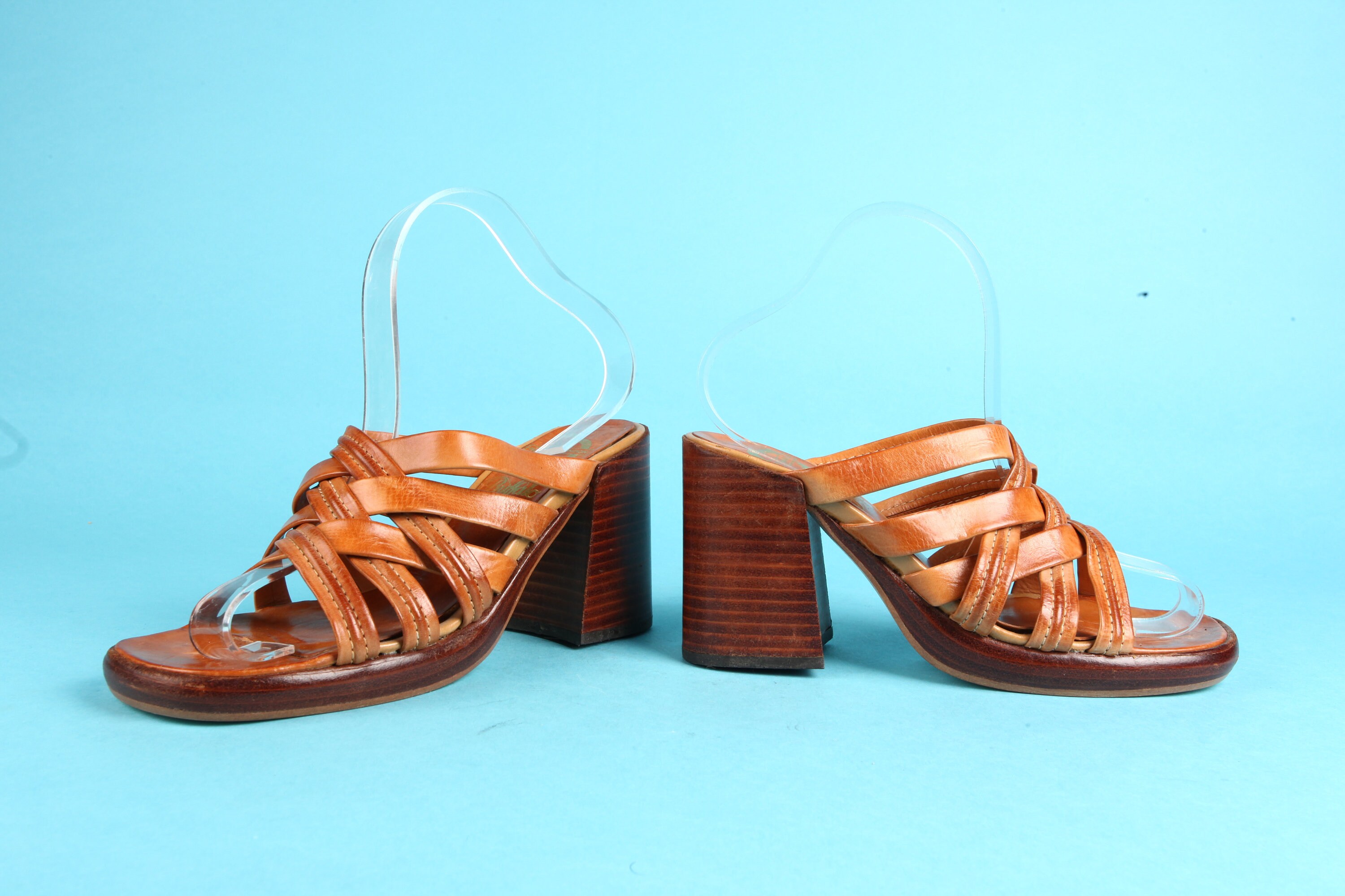 brown square toe sandals