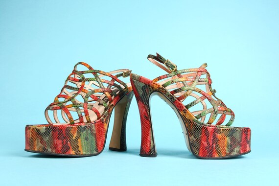 EL DANTES RAINBOW Heels / Made in Spain / Snakeski