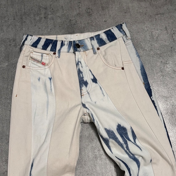 DIESEL Patchwork Bleached Denim Jeans / Y2k 2000s Vintage Denim 