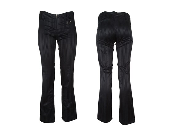 2000s Shiny Bell Bottom Pants / Black 