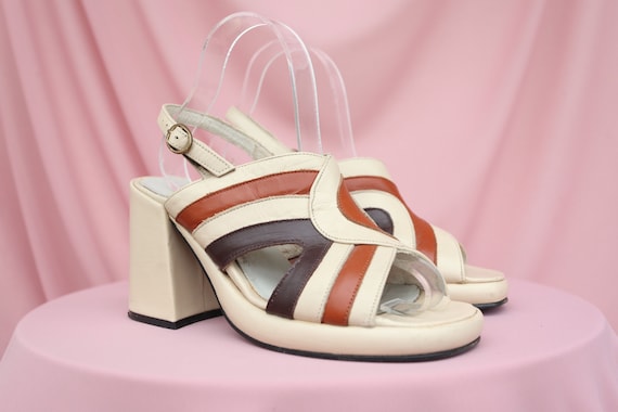 90S BUFFALO SANDALS / Square-toe / Striped / Genu