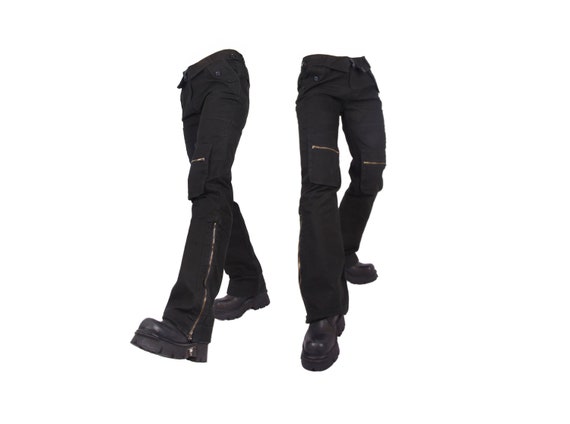 2000s Vintage UTILITY PANTS / Cargo Trousers / Black / - Etsy Canada