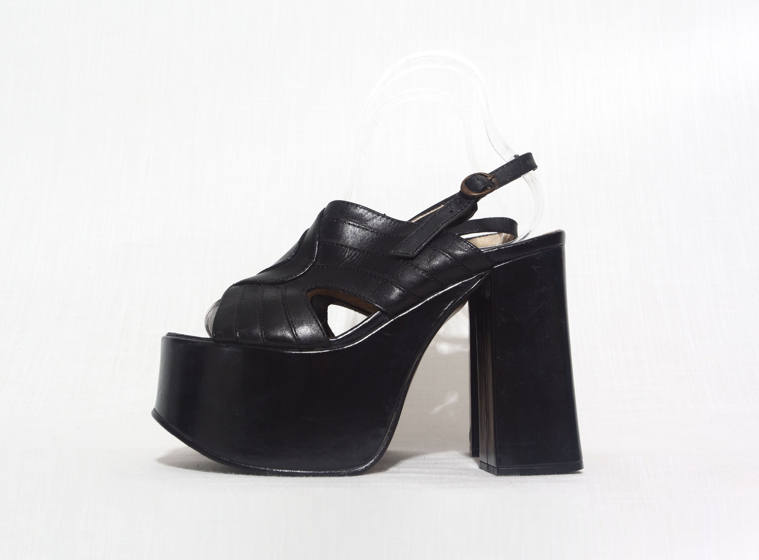 platform sandals black 90s