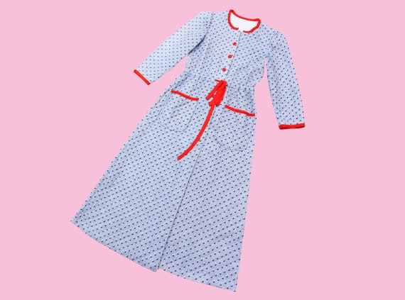 60'S PADDED KIMONO ROBE in light blue color with o