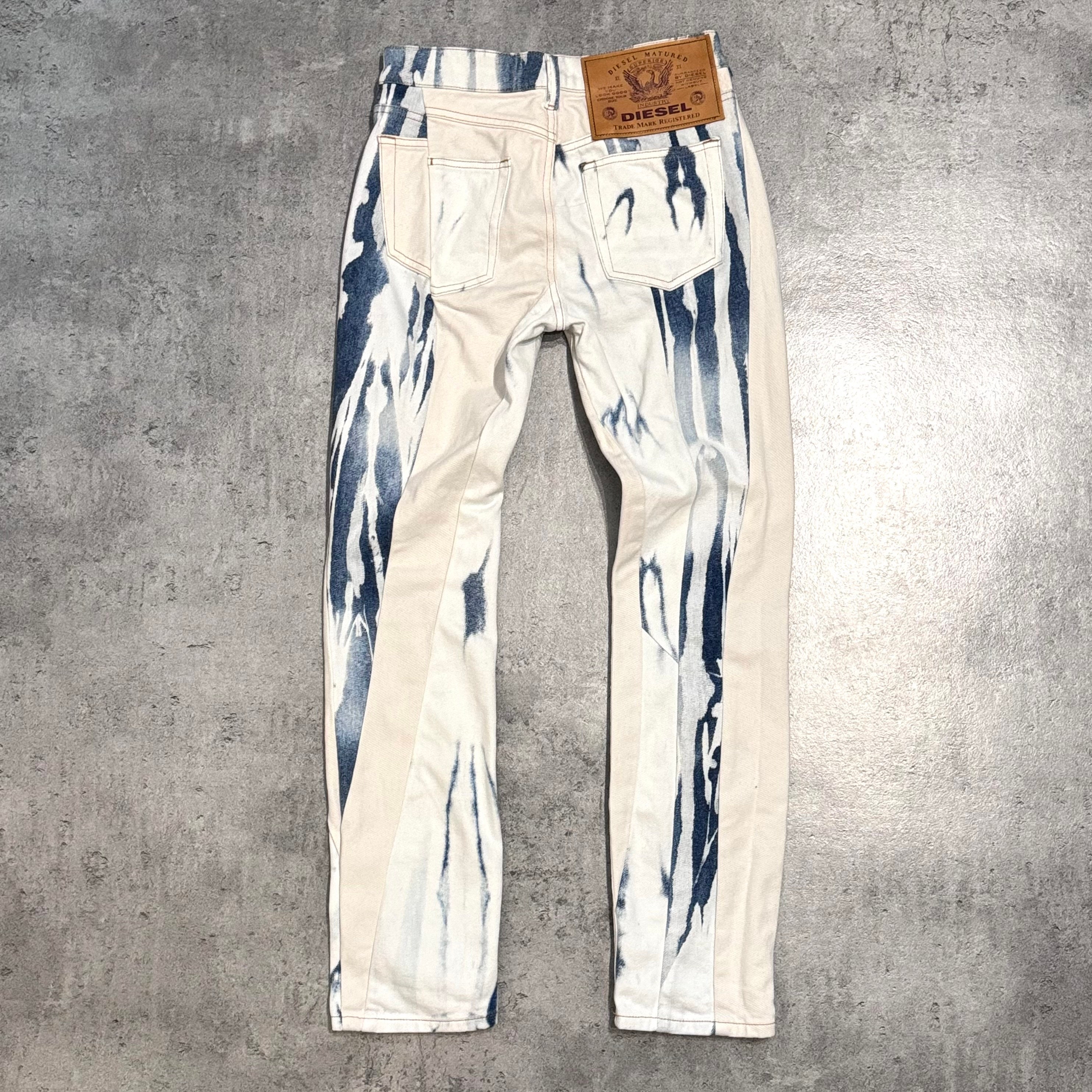 00s Diesel Bleached and Dyed Pants y2k