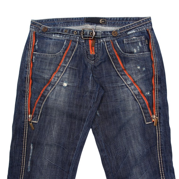 Just Cavalli Y2K 2000s Vintage JEANS / Unique Denim Jeans / Orange  