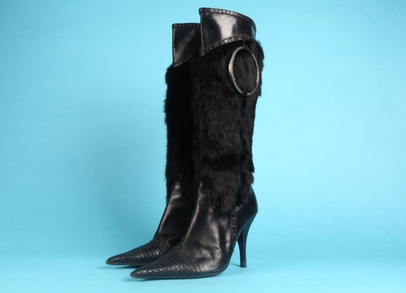 EL DANTES POINTY boots / Furry / Y2K / 90's / Lea