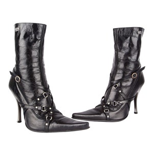Y2K BUFFALO Boots / 2000's / High Heeled Booties / Pointy