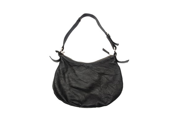 BLUMARINE 2000s Vintage BAG / Black Leather Bag With … - Gem