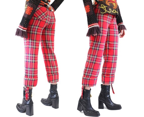 plaid 90s pants
