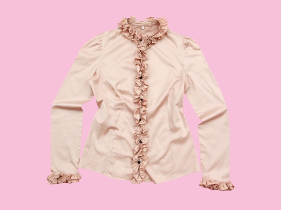 CUTE RUFFLE SHIRT / Cotton shirt / bohemian / boho