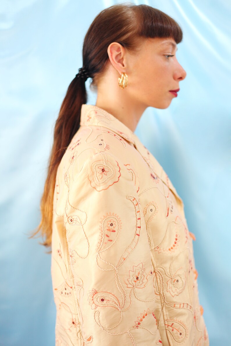 Beautiful UNIQUE golden beige blazer with sequins lady gold fashion boho bohemian club kid clubkid japanese copenhagen