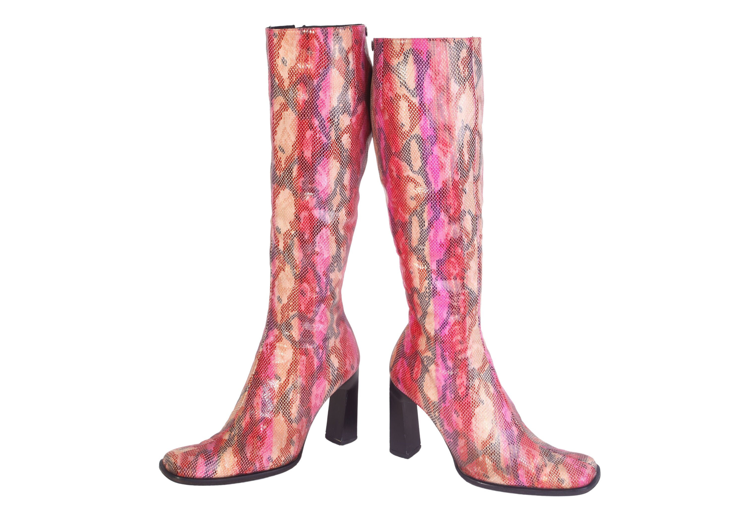 square toe snakeskin boots