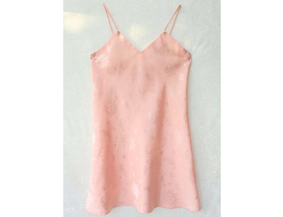 CUTE BABYDOLL SLIPDRESS with sun and moon print /