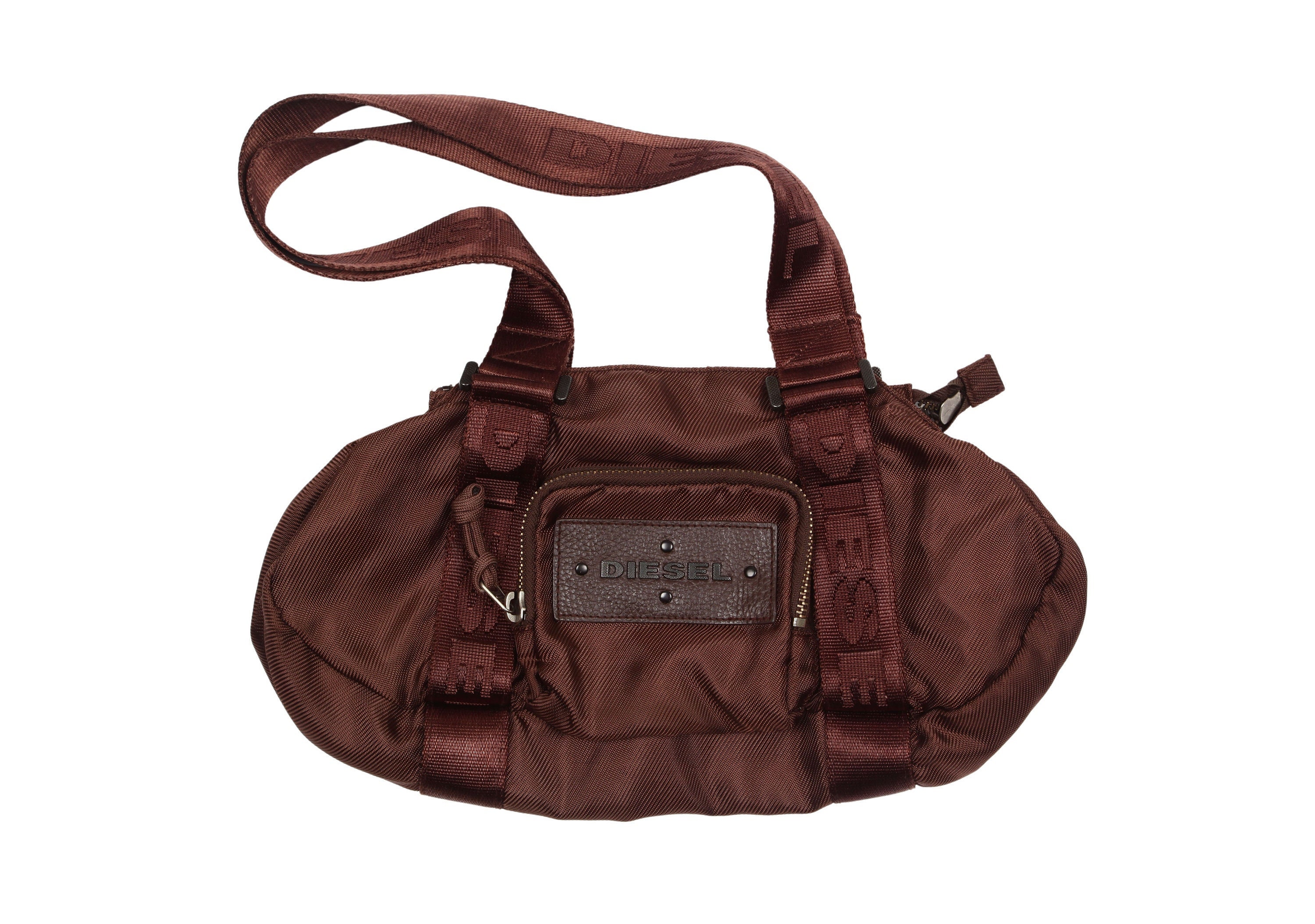 BROWN DIESEL 2000s Vintage Shoulder Bag / Small Casual Dark Chocolate Brown Bag / Minimalistic / Y2k 00s / Cyber Techno Rave Tactical