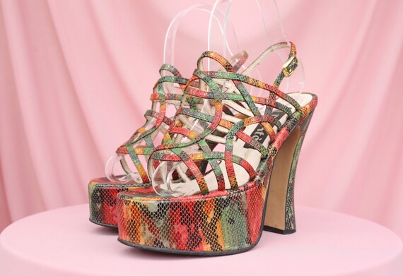 EL DANTES RAINBOW Heels / Made in Spain / Snakeski