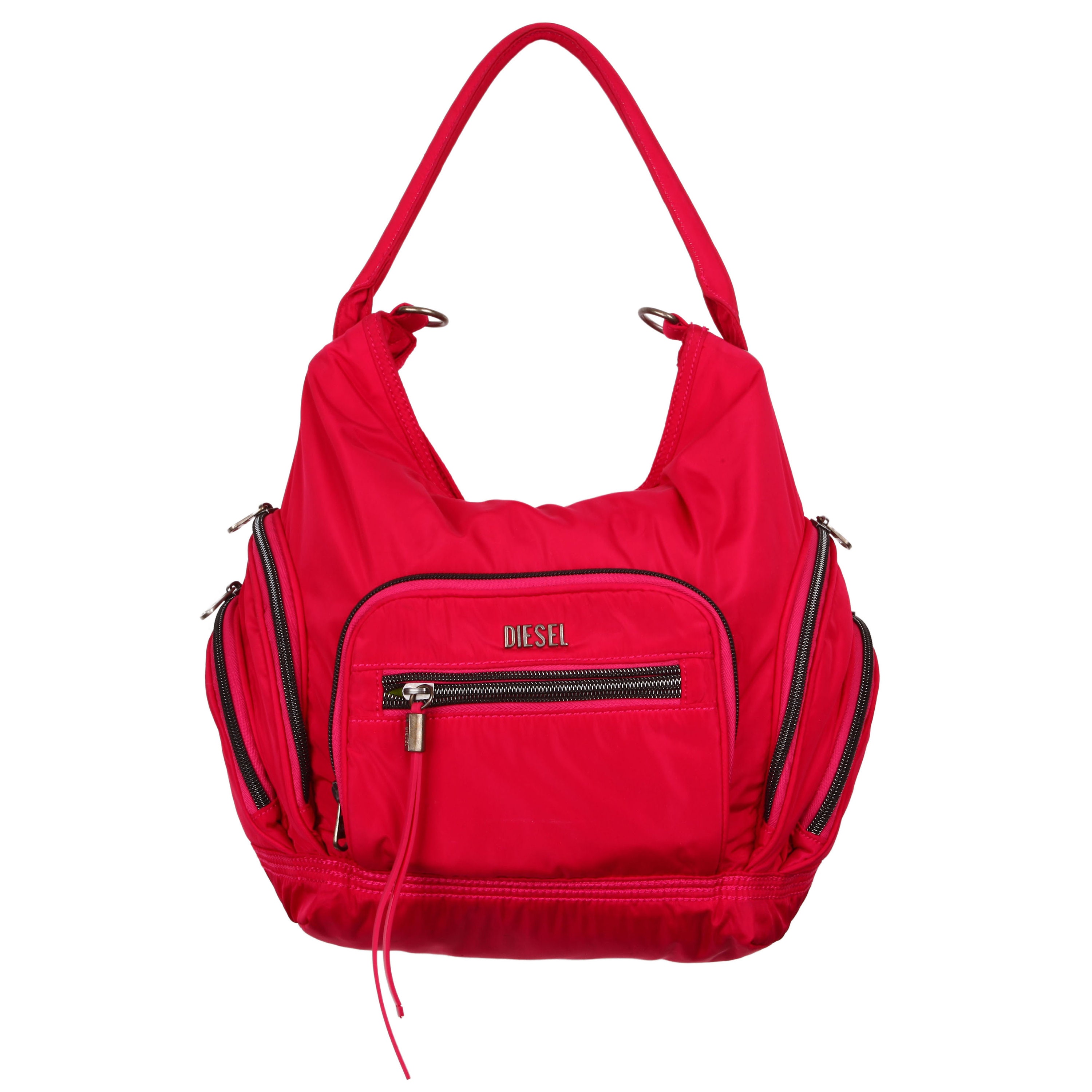 Red DIESEL 2000s Vintage Shoulder Bag / Tote Bag / Multi-pocket 