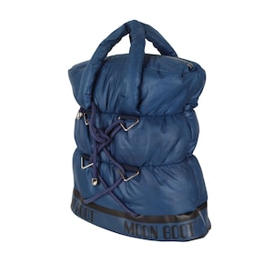 Big Moon Boot Puffer Bag / Dark Blue Down Bag / Oversize / Moon Boot Puffer Tote Bag / Quilted Tote Shoulder Bag / Unique Cyber Y2k 2000s