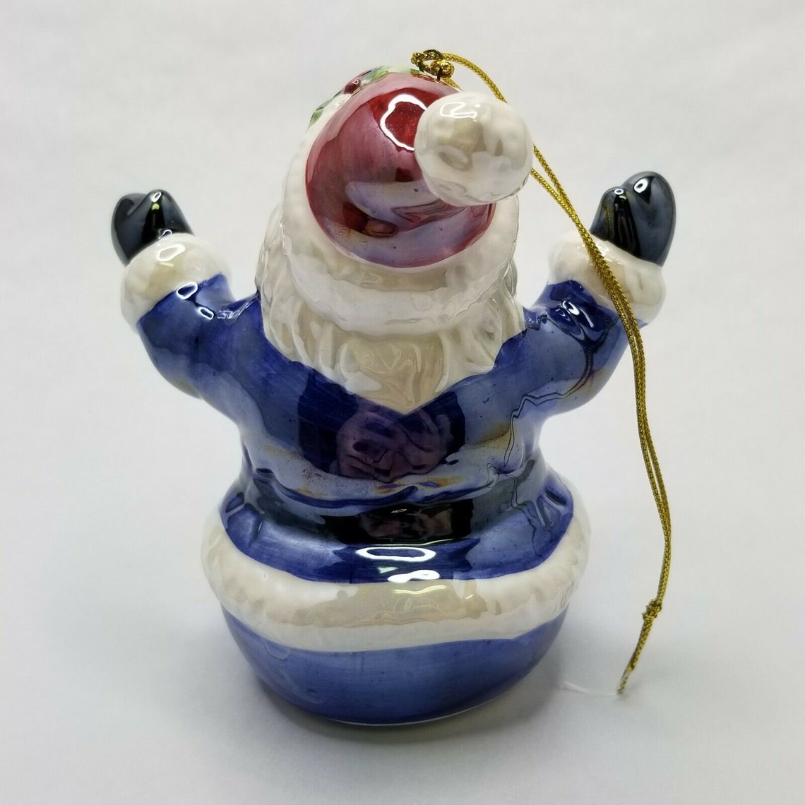 blue ceramic santa