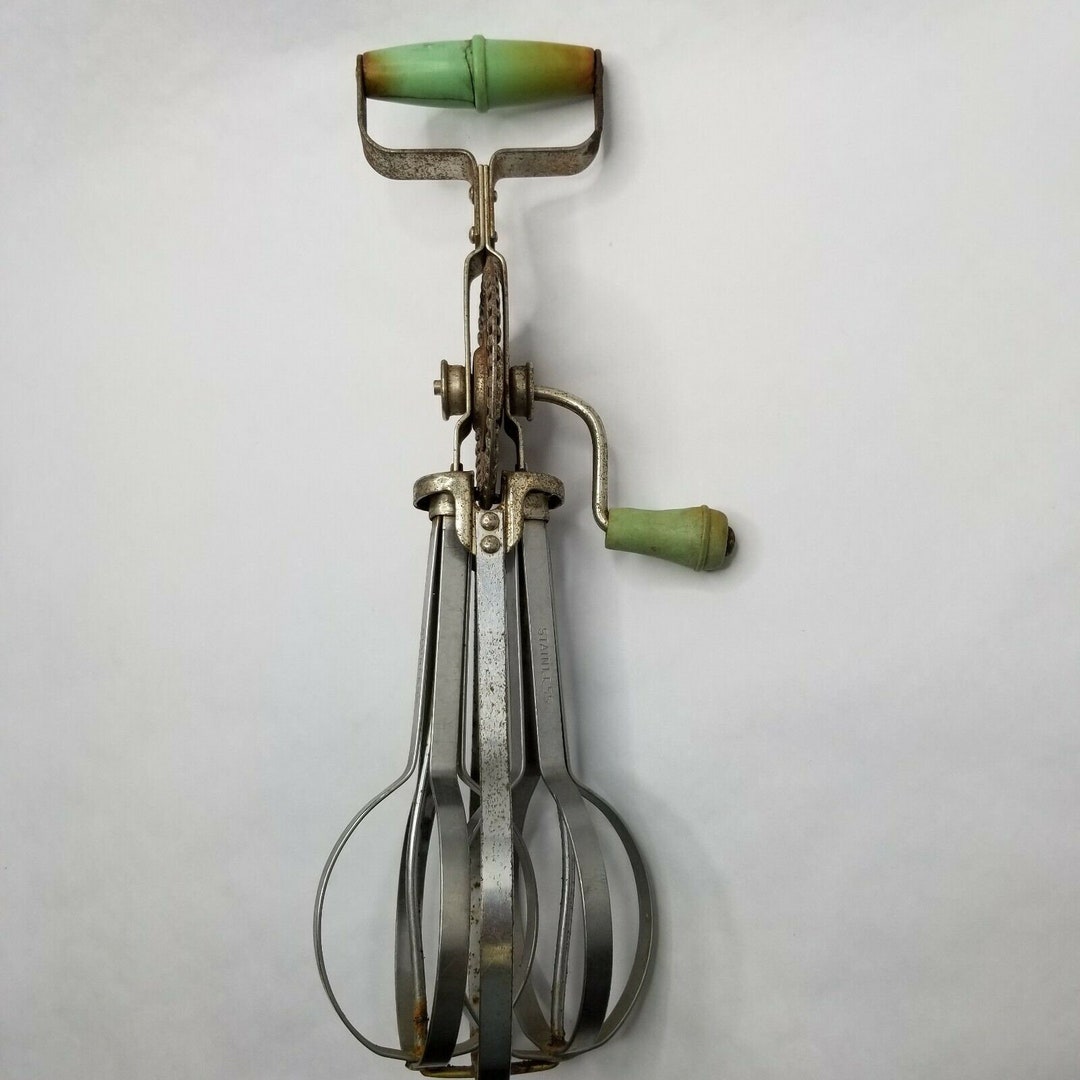 Vintage 1921 Metal Hand Crank Egg Beater Kitchen Utensil Made Etsy