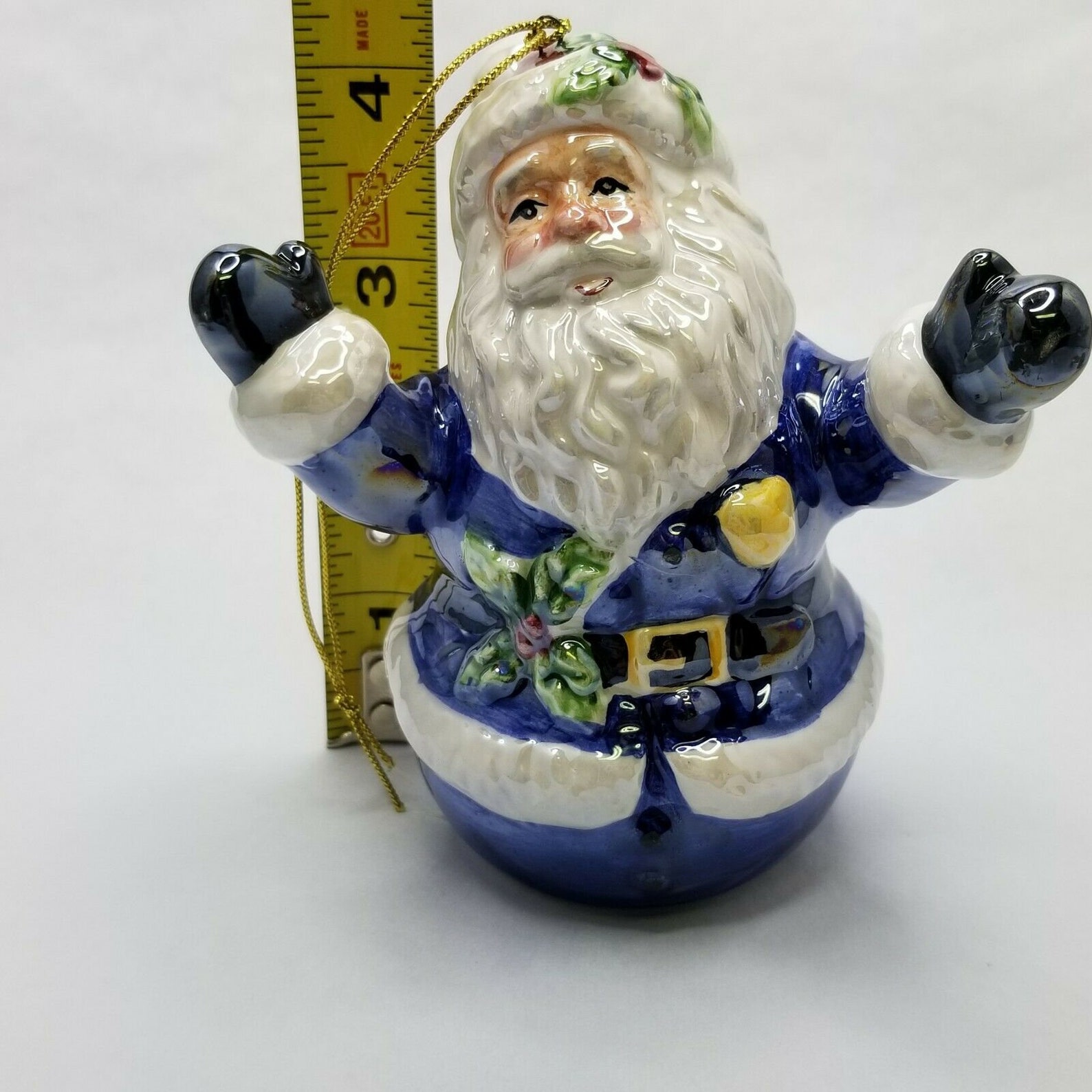 blue ceramic santa
