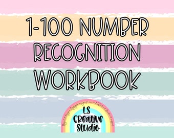 1-100 number recognition review workbook for PreK-Kindergarten | homeschool assignment | summer review