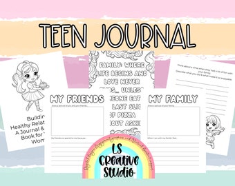 Young Girl and Teen Journal and Activity Book | Printable journal and coloring book for young women