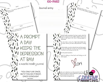 Mental Health & Wellness Journal printable download - A Prompt a Day Keeps the Depression at Bay